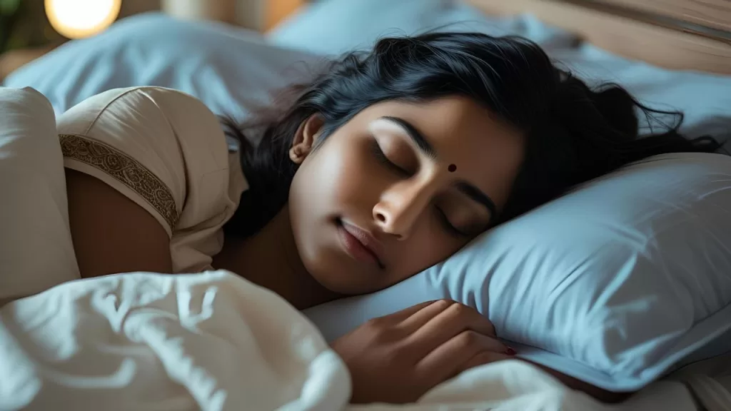 Bem-Estar Pleno: 7 Práticas para Corpo, Mente e Espírito 3 Pessoa desfrutando de um sono reparador, essencial para o bem-estar e a saúde holística.
