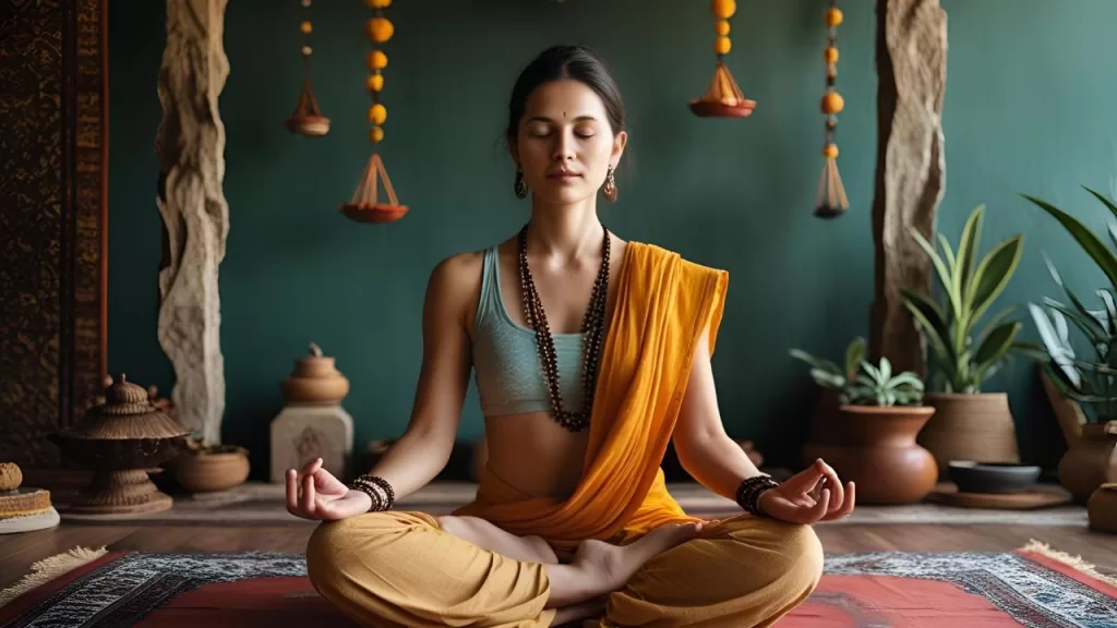 Silenciar para Curar: Como Restaurar Sua Saúde com Descanso e Meditação 3 Meditação (mudra), representando a prática da meditação para iniciantes e seus benefícios para restaurar sua saúde.