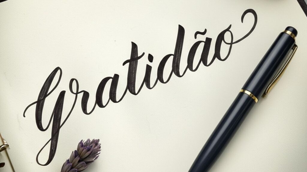 Diário de gratidão aberto, ferramenta para cultivar apreciação e fortalecer a conexão com o Divino.