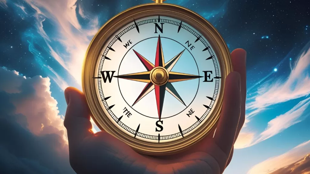 Conceito de sincronicidade e intuição no despertar espiritual, mostrando um caminho iluminado pela sabedoria interior.